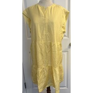 Marie Oliver Dress Sz 1 S/M Yellow Ruffle Feminine Spring Wedding Guest Silk Bl.